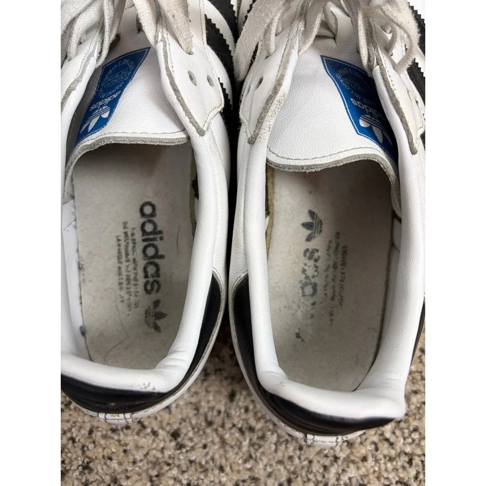 Adidas Samba OG Classic Low Top Sneakers Mens 9 Gum Sole White Black B75806